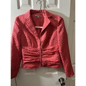 Maggy London Women's Pink Zip Front Evening Formal Jacket Blazer Size 6